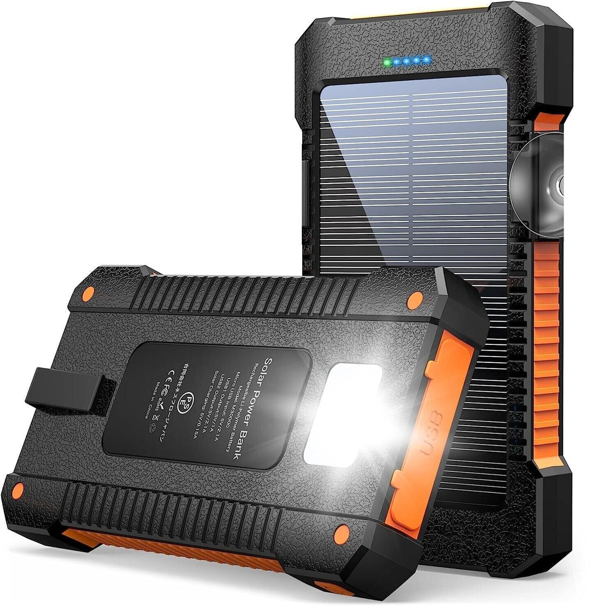 SMAXPro™ Portable Solar Power Bank: 30,000mAH, 2 USB Ports, Waterproof Cell Phone Charger power bank EliteDealsOutlet Orange 