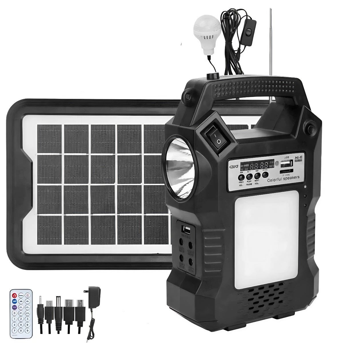 SMAXPro™ Portable Solar Power Station: MP3/FM Speaker, USB Power, Flashlight power bank SMAXPro™ 