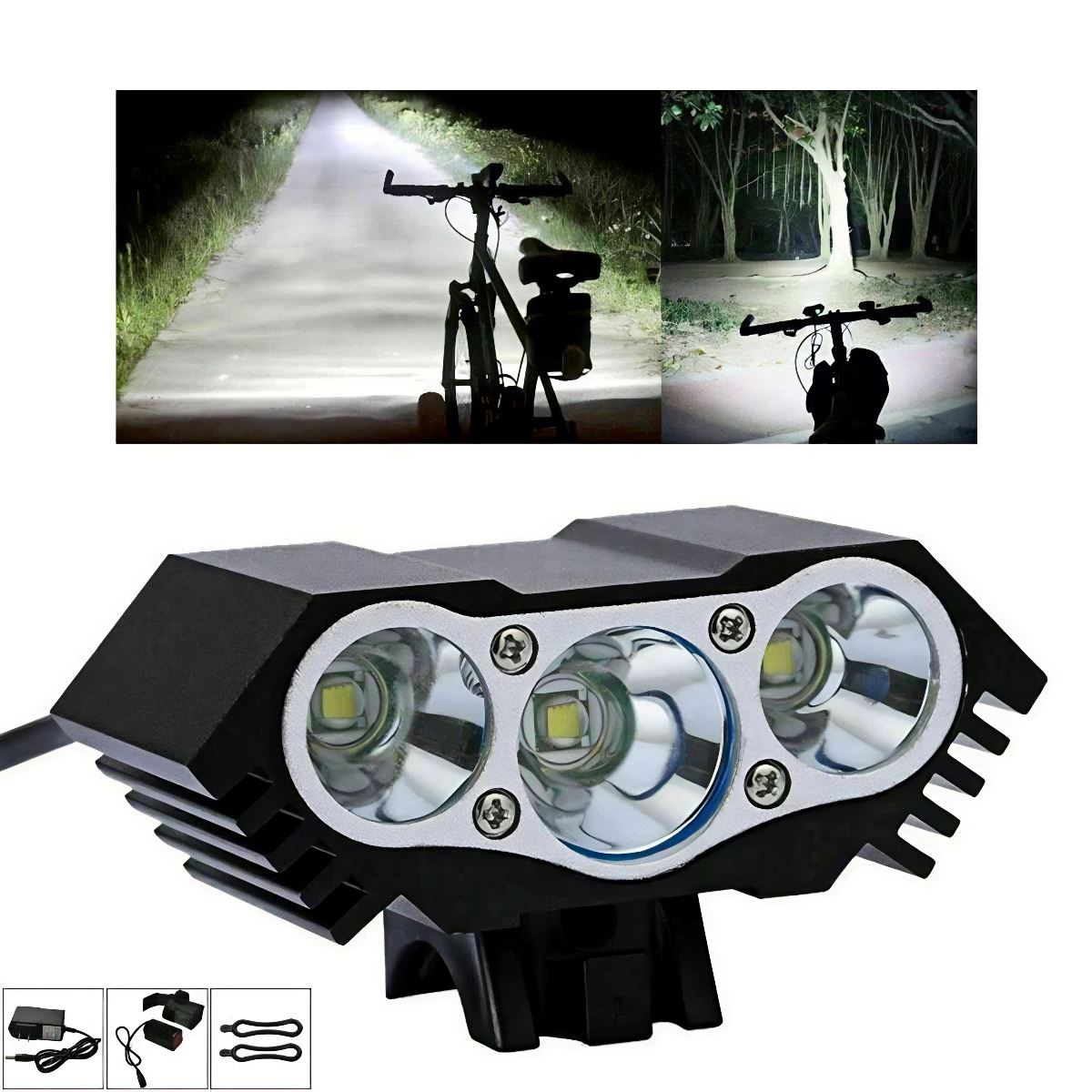 SMAXPro™ Powerful 3x LED Bicycle Headlight: Rechargeable, 4 Modes, USB bike led SMAXPro™ 