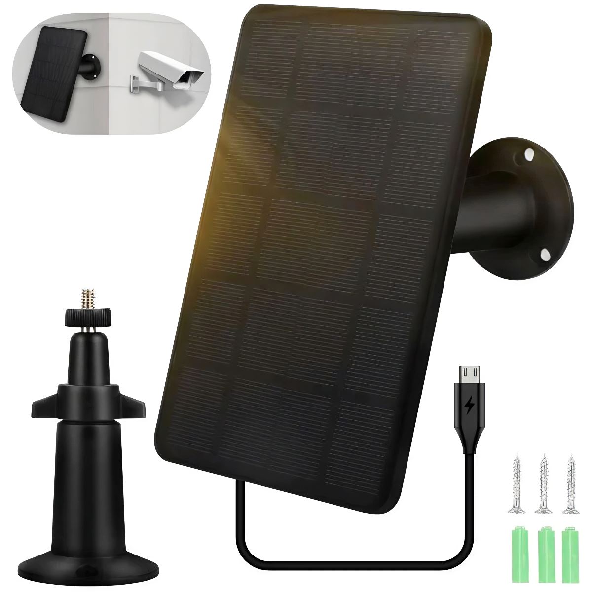 SMAXPro™ Solar Panel for Security Camera: USB Outdoor Cam, 3W 5V Battery Charger Solar Panels SMAXPro™ 