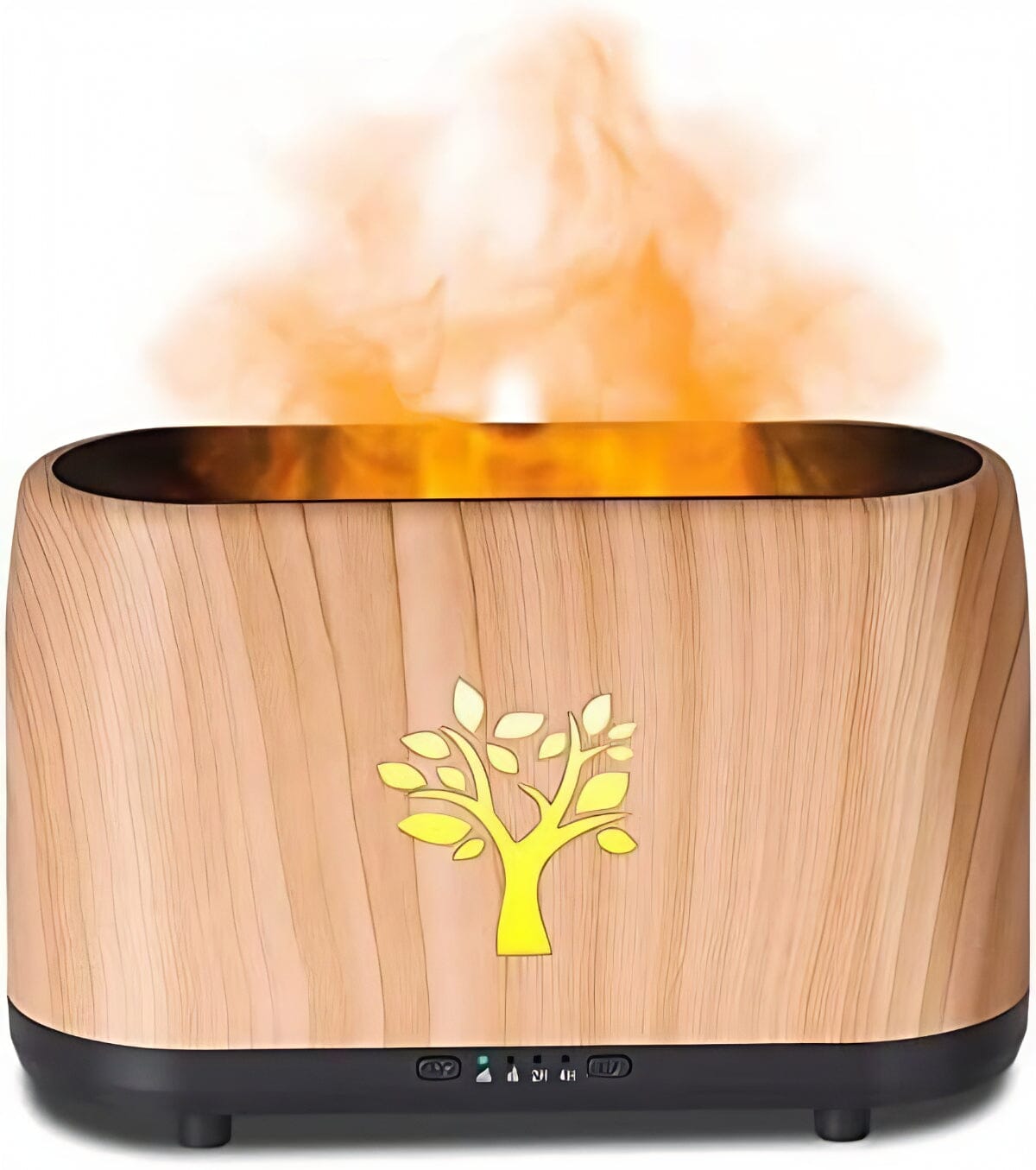 TLKGlow™ 240ml 3D Flame Mist Essential Oil Diffuser: Aroma Air Humidifier - Wood Grain flame mist diffuser TLKGlow™ Fire 