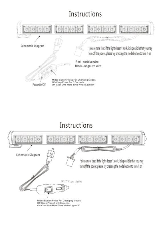 VMAXElite™ 35" Traffic Advisor: Amber/White Emergency Strobe Light Bar, Hazard Warning strobe light bar VMAXElite™ 