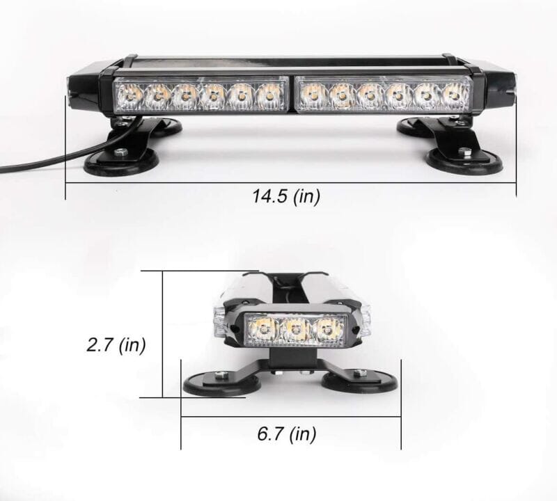 VMAXElite™ Rooftop Strobe Light Bar: LED Amber/White,Magnetic Flashing Warning Hazard, Traffic Advisor strobe light bar VMAXElite™ 
