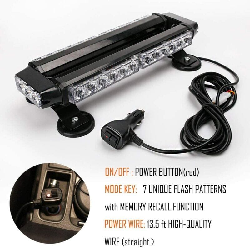 VMAXElite™ Rooftop Strobe Light Bar: LED Amber/White,Magnetic Flashing Warning Hazard, Traffic Advisor strobe light bar VMAXElite™ 