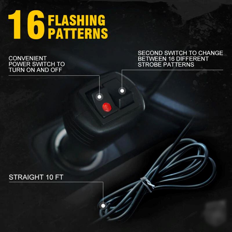 XPLEDPro™ Rooftop Strobe Light Bar: 36LED Amber/White, Magnetic Flashing Warning Hazard Advisor strobe light bar XPLEDPro™ 