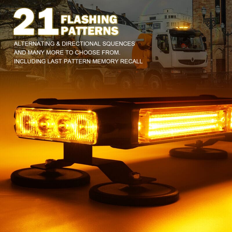 XPLEDPro™ Rooftop Strobe Light Bar: Amber/White, Magnetic Flashing Warning Hazard, Traffic Advisor strobe light bar XPLEDPro™ 