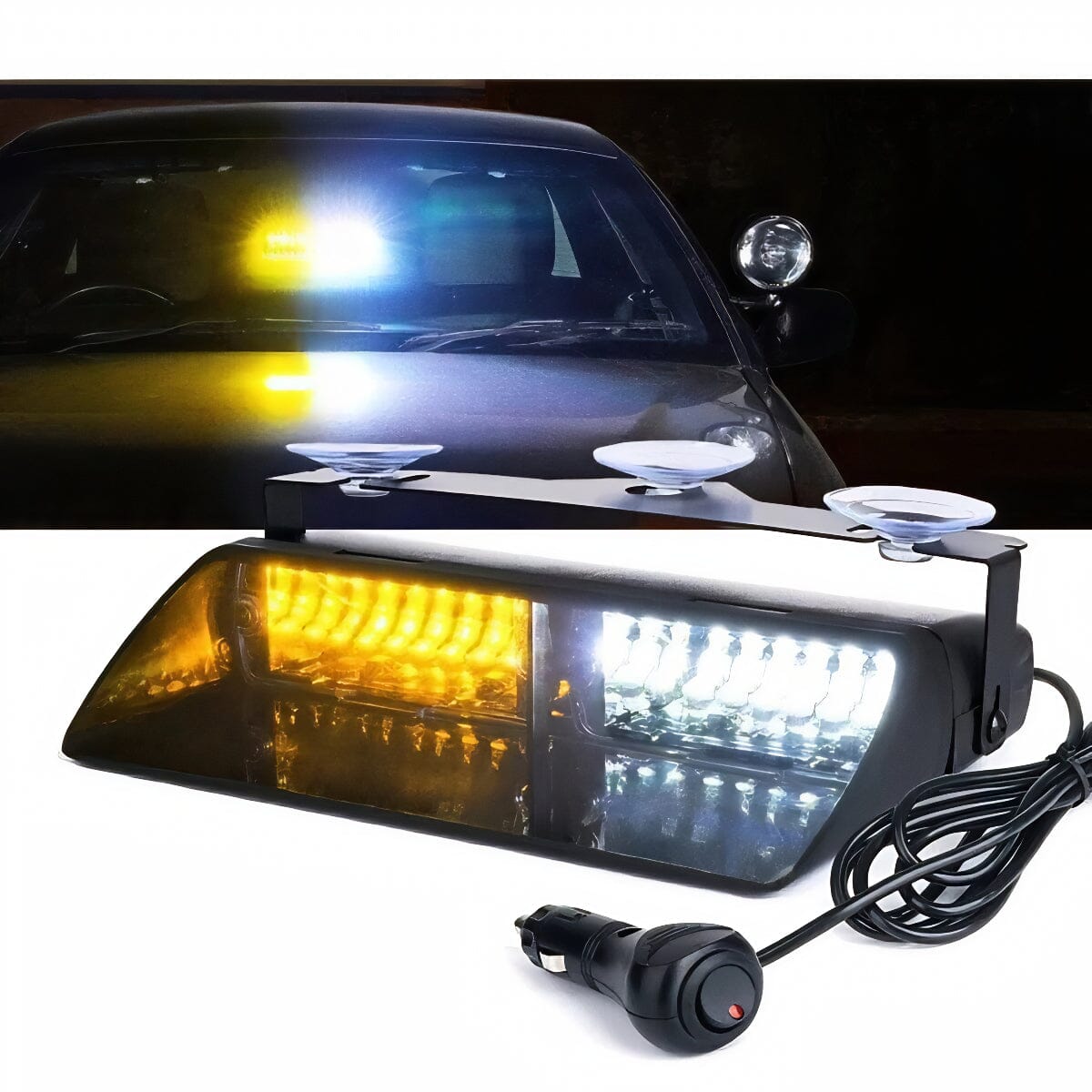 XPLEDPro™ Windshield Strobe Light Bar: 16 LED Amber/White, Flashing Warning Hazard strobe light bar XPLEDPro™ 