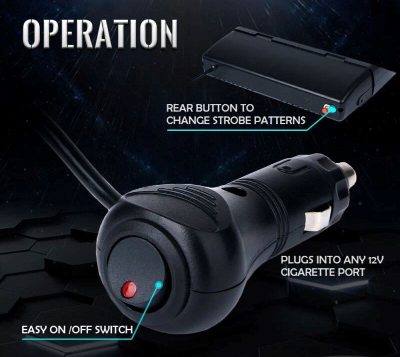 XPLEDPro™ Windshield Strobe Light Bar: 16 LED Amber/White, Flashing Warning Hazard strobe light bar XPLEDPro™ 