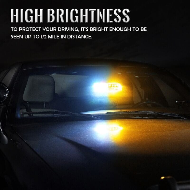 XPLEDPro™ Windshield Strobe Light Bar: 16 LED Amber/White, Flashing Warning Hazard strobe light bar XPLEDPro™ 