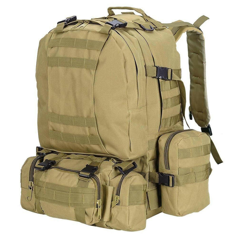 MROYALEX™ 55L Military Tactical PREMIUM Army Molle Rucksack Assault Backpack bags MRoyale™ Fashion Mud 