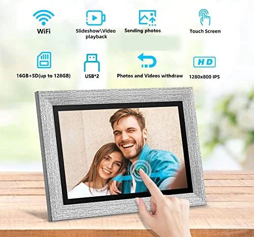 AISPro™ HD 10&quot; Smart WiFi Digital Photo Frame: Video Player, Touch Screen, Alexa photo frame AISProHD™ 