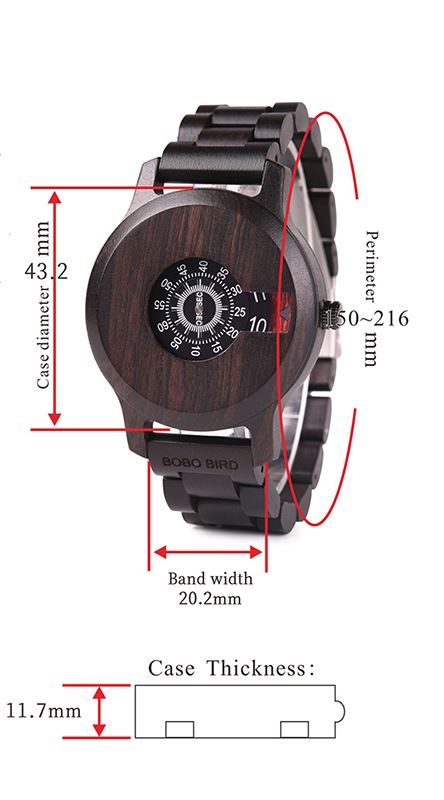 BBWood™ Men's Genuine Wooden Casual Fashion Quartz Ebony Wrist Wood Watch wood watch BBWood™ Fashion 