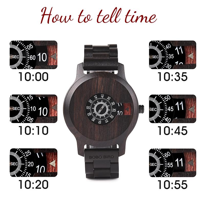 BBWood™ Men&#39;s Genuine Wooden Casual Fashion Quartz Ebony Wrist Wood Watch wood watch BBWood™ Fashion 
