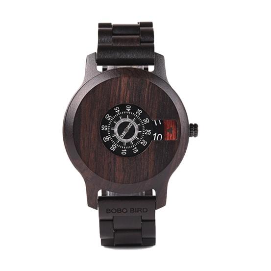 BBWood™ Men&#39;s Genuine Wooden Casual Fashion Quartz Ebony Wrist Wood Watch wood watch BBWood™ Fashion 