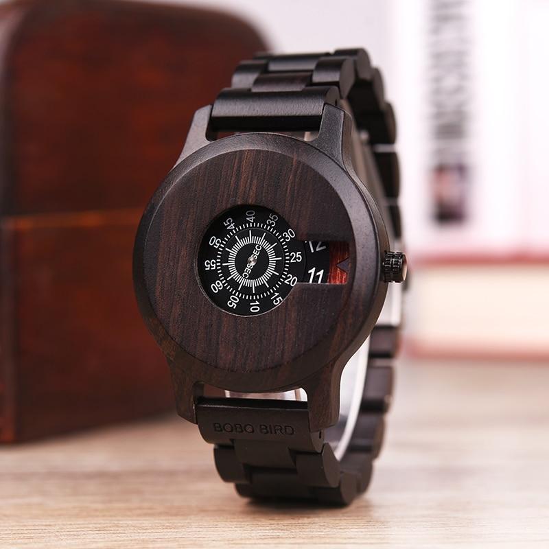 BBWood™ Men&#39;s Genuine Wooden Casual Fashion Quartz Ebony Wrist Wood Watch wood watch BBWood™ Fashion 