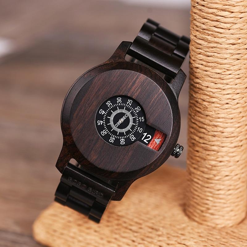 BBWood™ Men&#39;s Genuine Wooden Casual Fashion Quartz Ebony Wrist Wood Watch wood watch BBWood™ Fashion 