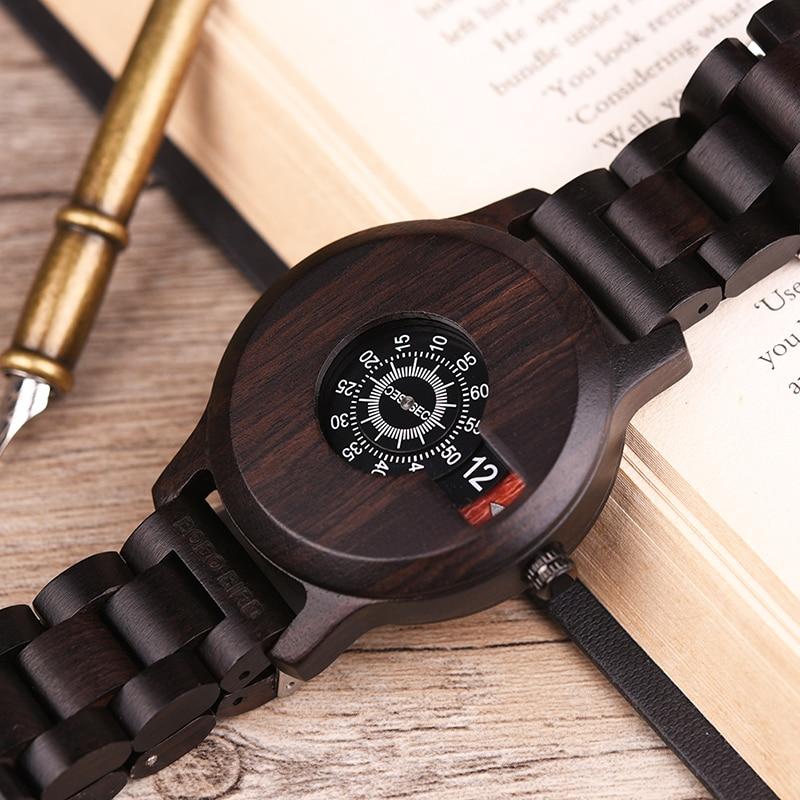 BBWood™ Men&#39;s Genuine Wooden Casual Fashion Quartz Ebony Wrist Wood Watch wood watch BBWood™ Fashion 
