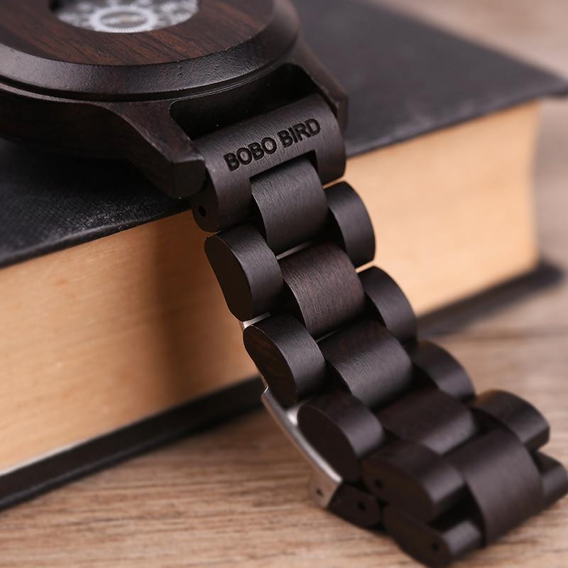 BBWood™ Men&#39;s Genuine Wooden Casual Fashion Quartz Ebony Wrist Wood Watch wood watch BBWood™ Fashion 
