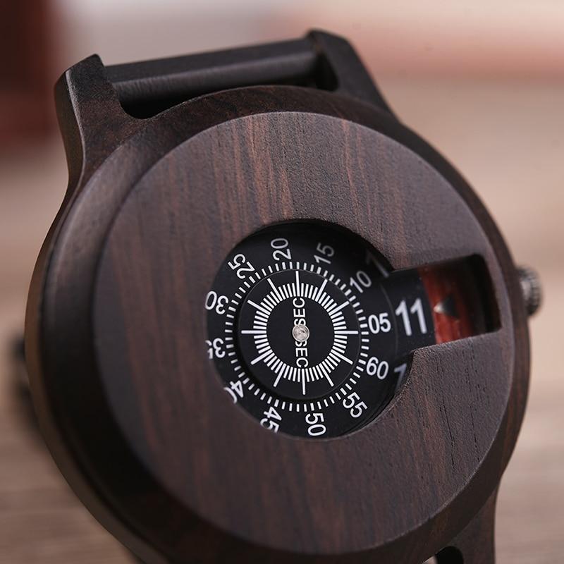 BBWood™ Men&#39;s Genuine Wooden Casual Fashion Quartz Ebony Wrist Wood Watch wood watch BBWood™ Fashion 