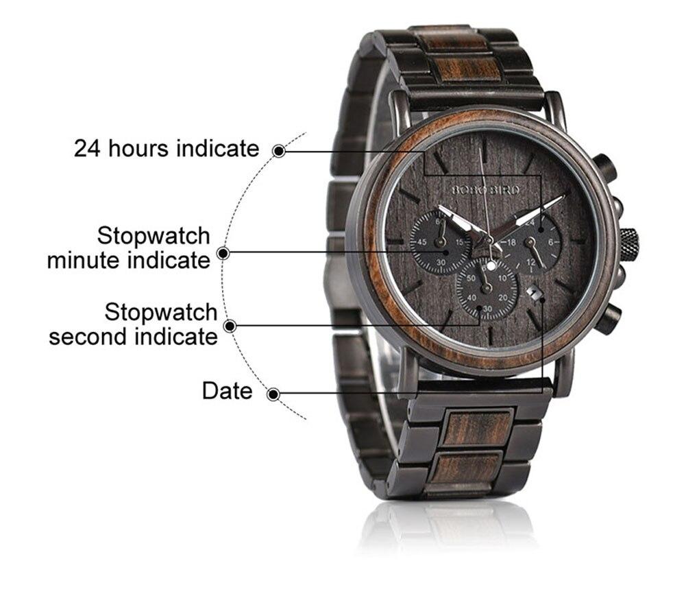 BBWood™ Men's Genuine Wooden Luxury Military Quartz Gray Wrist Wood Watch wood watch BBWood™ Fashion 
