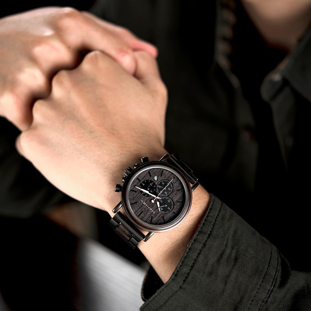 BBWood™ Men&#39;s Genuine Wooden Luxury Military Quartz Gray Wrist Wood Watch wood watch BBWood™ Fashion 