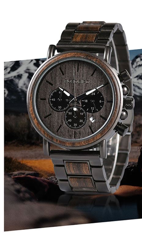 BBWood™ Men&#39;s Genuine Wooden Luxury Military Quartz Gray Wrist Wood Watch wood watch BBWood™ Fashion 