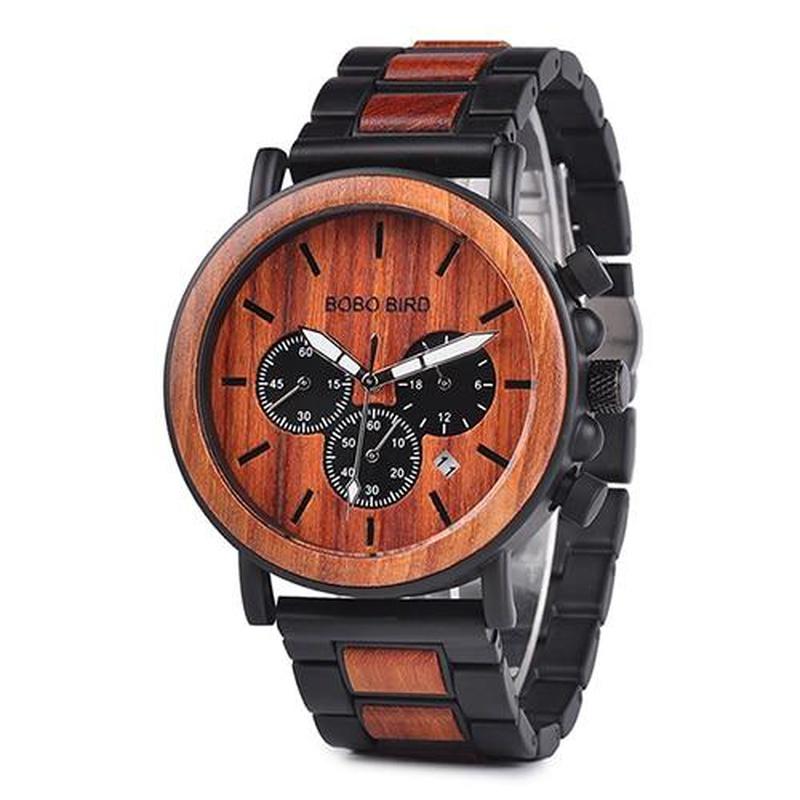 BBWood™ Men&#39;s Genuine Wooden Luxury Military Quartz Wrist Wood Watch wood watch BBWood™ Fashion Mohagany 