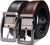 MRoyale™ Men's Reversible Leather Belt | 1.25” Waist Strap Silver Buckle | 2-in-1 Design mens belts MRoyale™ Burnt Umber / Black 28-30 