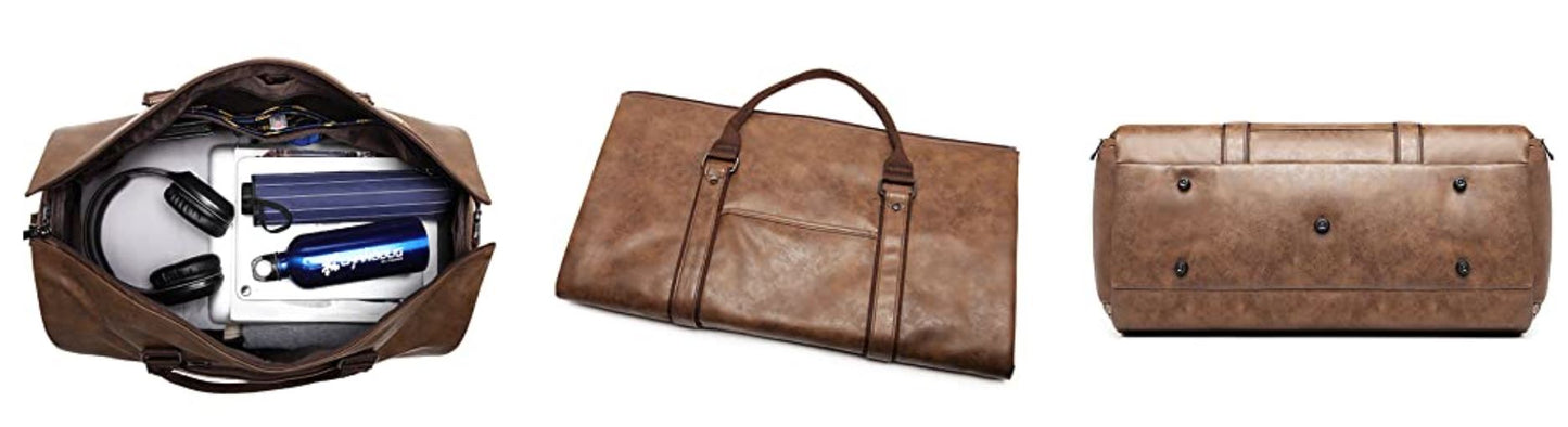 BLGarment™ Men's Leather 2-in-1 Garment + Duffel Convertible Large Weekend Travel Bag Duffle Travel Bag BLGarment™ 