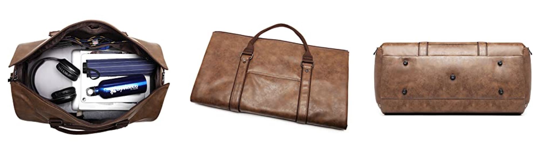 BLGarment™ Men's Leather 2-in-1 Garment + Duffel Convertible Large Weekend Travel Bag Duffle Travel Bag BLGarment™ 