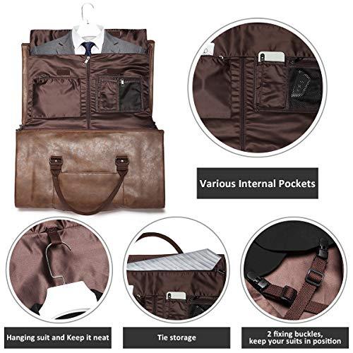 BLGarment™ Men's Leather 2-in-1 Garment + Duffel Convertible Large Weekend Travel Bag Duffle Travel Bag BLGarment™ 