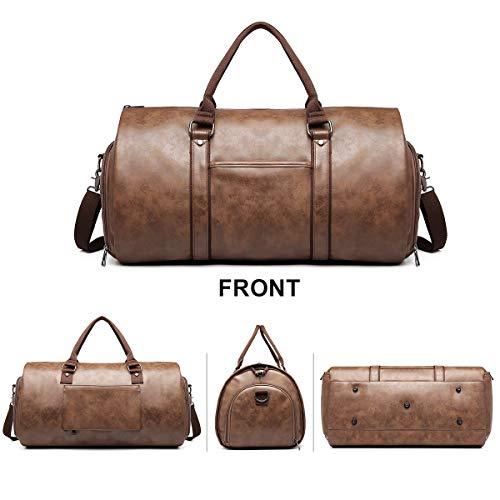 BLGarment™ Men's Leather 2-in-1 Garment + Duffel Convertible Large Weekend Travel Bag Duffle Travel Bag BLGarment™ 