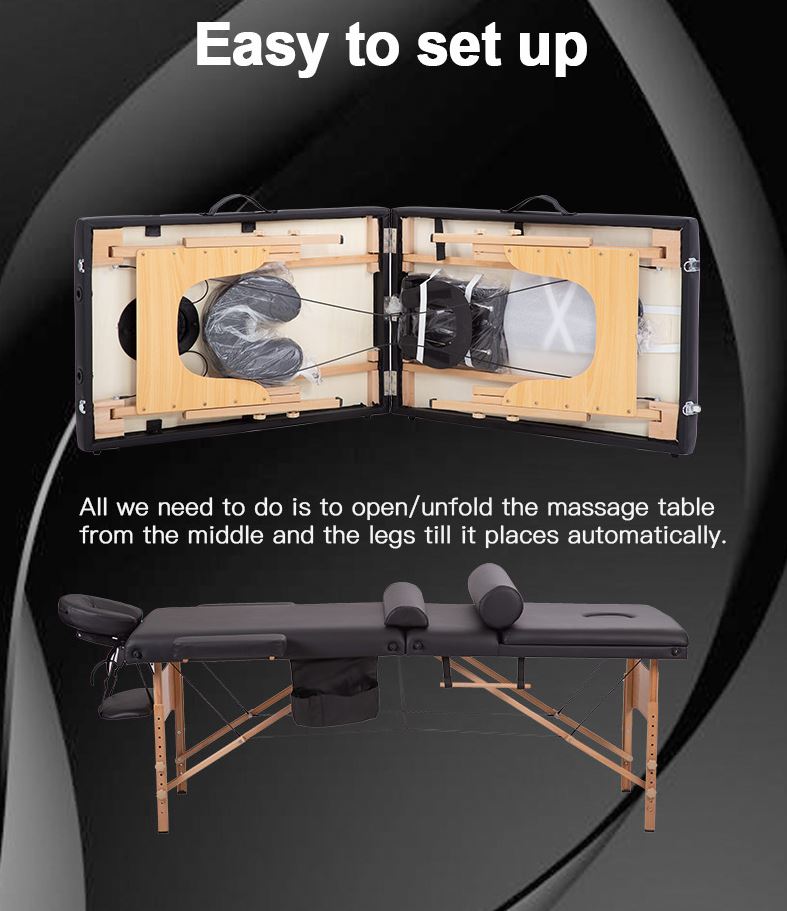 BMASSAGEX™ PRO Adjustable Backrest 84" Massage Table | Folding Portable Bed, Salon, Spa massage table BMASSAGEX™ 