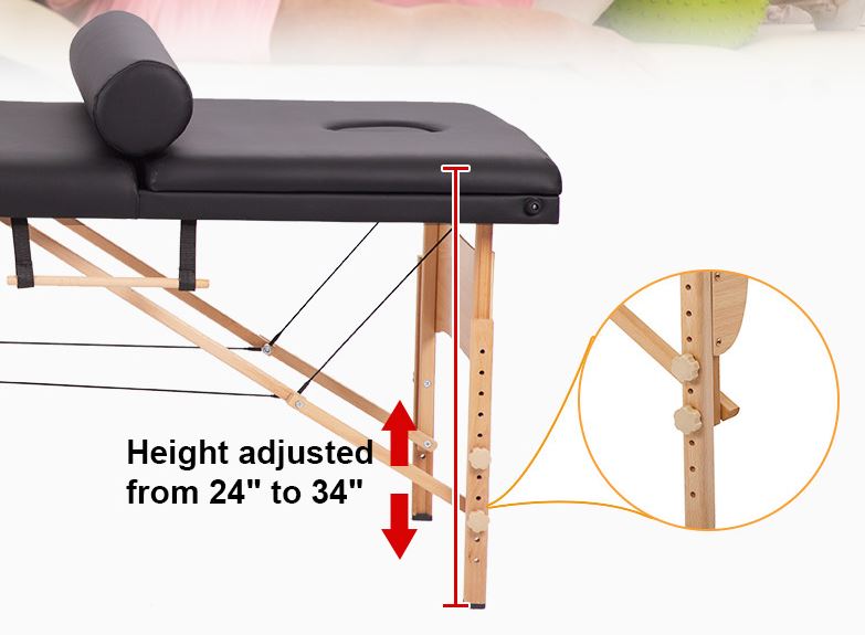 BMASSAGEX™ PRO Adjustable Backrest 84" Massage Table | Folding Portable Bed, Salon, Spa massage table BMASSAGEX™ 