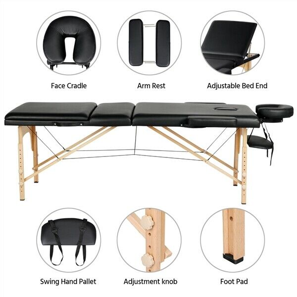 BMASSAGEX™ PRO Adjustable Backrest 84" Massage Table | Folding Portable Bed, Salon, Spa massage table BMASSAGEX™ 