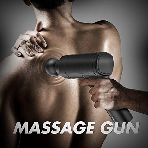 SMAXPro LED Massage Deep Tissue Massage Gun - Handheld Rechargeable Percussion Massager - 32 Speeds, 4 Heads
