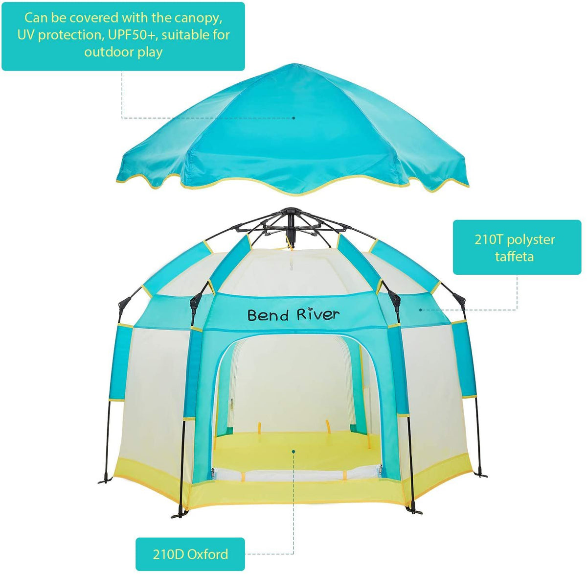 BRiverLux™ Foldable Baby Playpen w/ Canopy: Play Yard Tent Indoor/Outdoor Net BRiverLux™ 