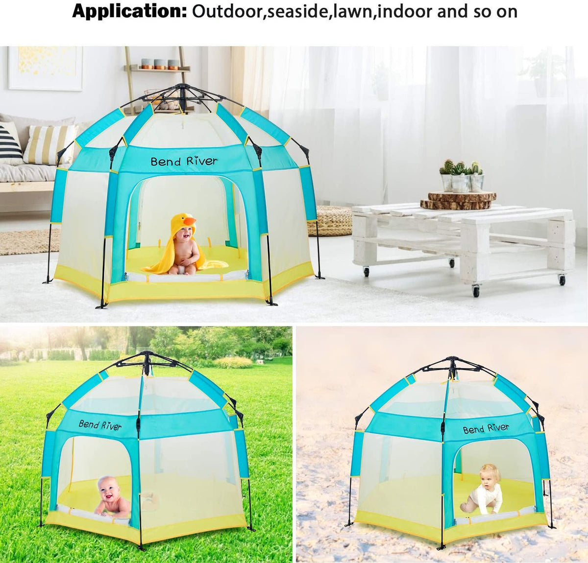 BRiverLux™ Foldable Baby Playpen w/ Canopy: Play Yard Tent Indoor/Outdoor Net BRiverLux™ 