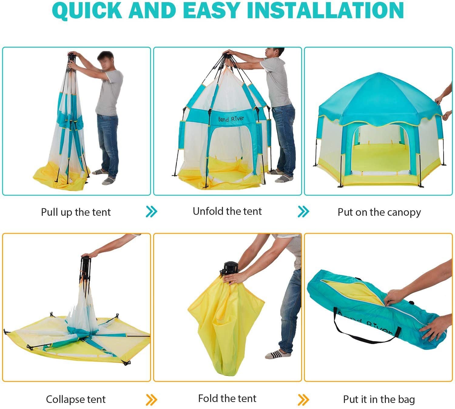 BRiverLux™ Foldable Baby Playpen w/ Canopy: Play Yard Tent Indoor/Outdoor Net BRiverLux™ 