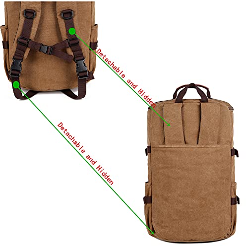 BSHCanvas™ Men's 3-in-1 Outdoor Backpack Duffle Tote | 17" Laptop, Canvas Hiking Rucksack Backpacks BSHCanvas™ 