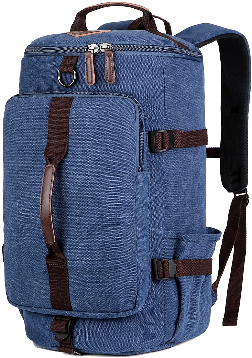BSHCanvas™ Men's 3-in-1 Outdoor Backpack Duffle Tote | 17" Laptop, Canvas Hiking Rucksack Backpacks BSHCanvas™ Blue 