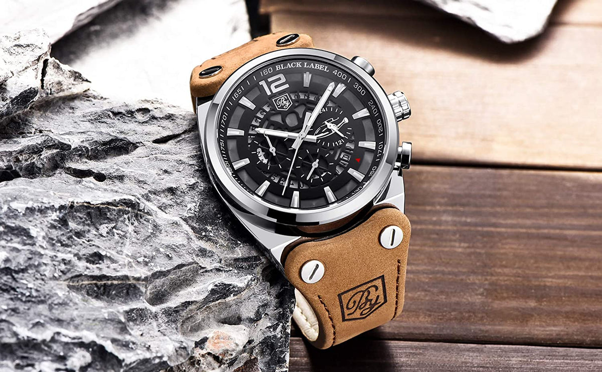 BYXElite™ Men&#39;s Genuine Leather Analog Wristwatch - Quartz, Chronograph Dials wristwatches BYXElite™ 