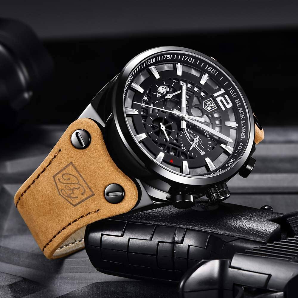 BYXElite™ Men&#39;s Genuine Leather Analog Wristwatch - Quartz, Chronograph Dials wristwatches BYXElite™ 