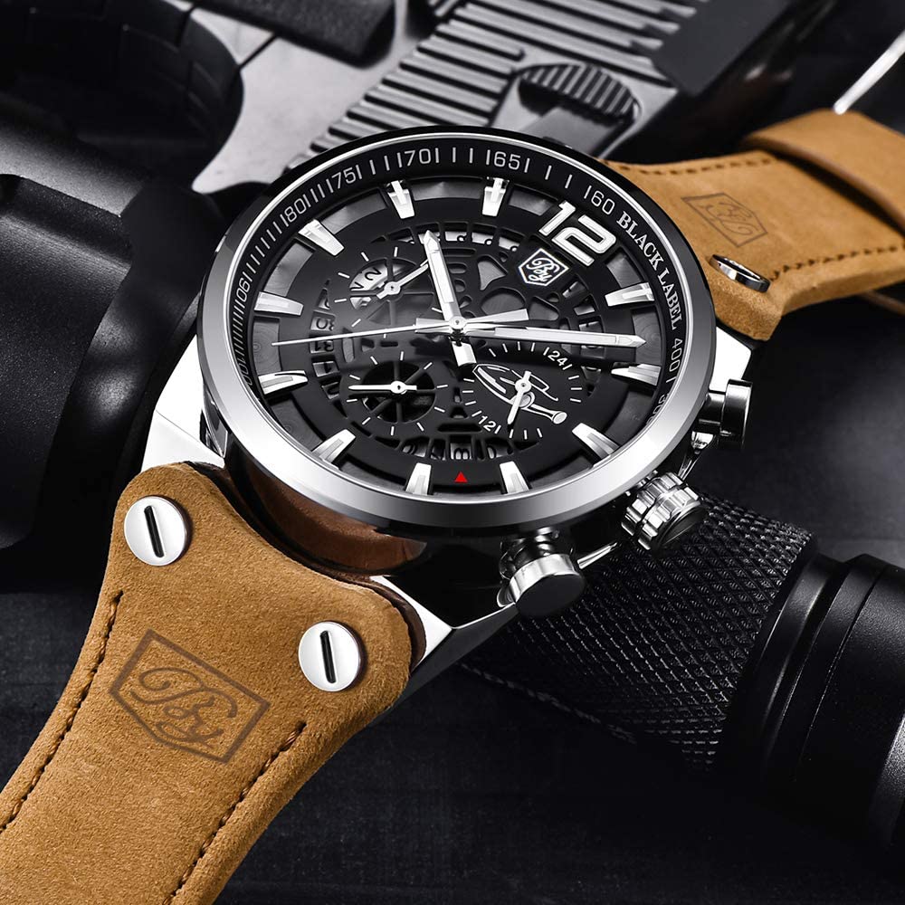 BYXElite™ Men&#39;s Genuine Leather Analog Wristwatch - Quartz, Chronograph Dials wristwatches BYXElite™ 