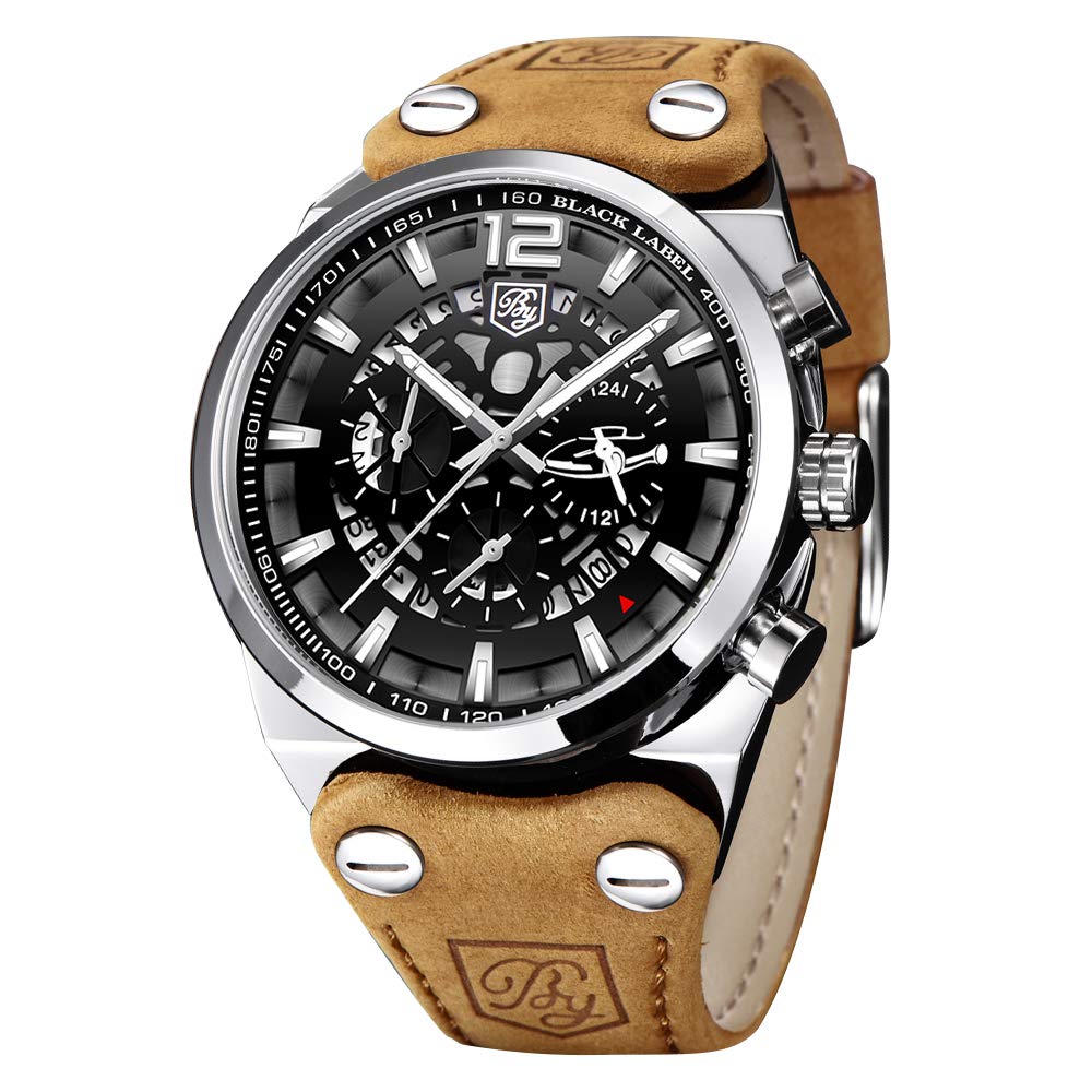 BYXElite™ Men&#39;s Genuine Leather Analog Wristwatch - Quartz, Chronograph Dials wristwatches BYXElite™ 