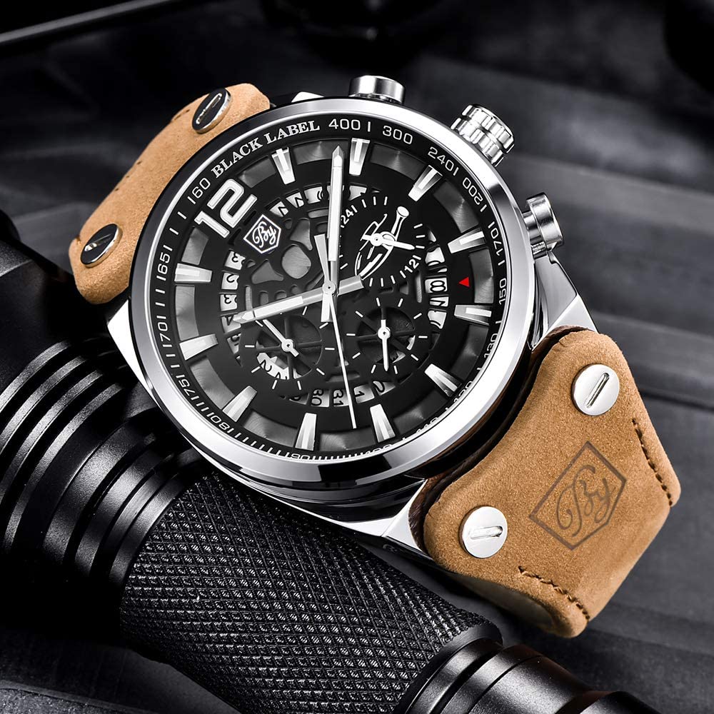 BYXElite™ Men&#39;s Genuine Leather Analog Wristwatch - Quartz, Chronograph Dials wristwatches BYXElite™ 