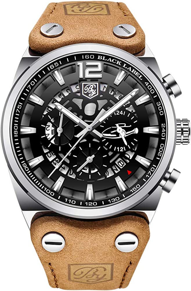 BYXElite™ Men&#39;s Genuine Leather Analog Wristwatch - Quartz, Chronograph Dials wristwatches BYXElite™ 