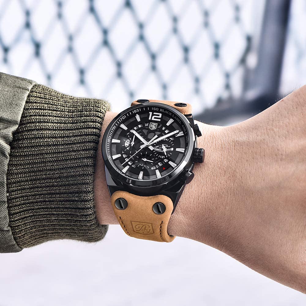 BYXElite™ Men&#39;s Genuine Leather Analog Wristwatch - Quartz, Chronograph Dials wristwatches BYXElite™ 