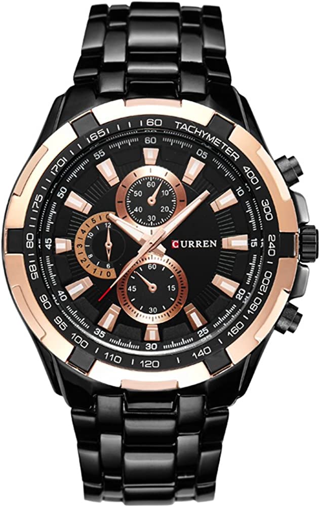 CRNXPro™ Men&#39;s Stainless Steel Quartz Waterproof Wristwatch Wristwatches CRNXPro™ Black 