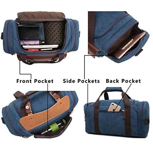 CrossLX™ Men&#39;s Canvas Travel Gym Duffle Weekend Bag w/ Leather Accent Duffle Travel Bag CrossLX™ 